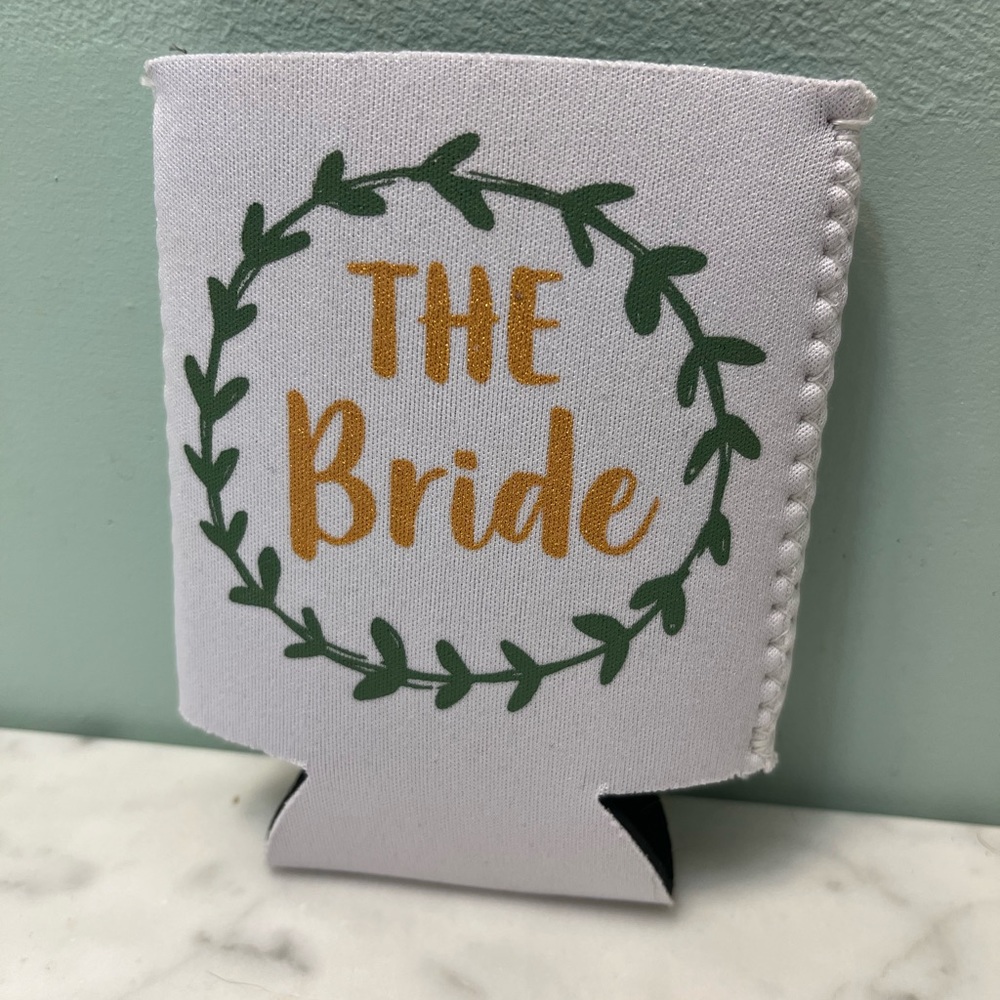 New double sided The Bride koozie